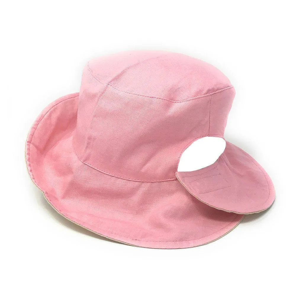 1 Dozen Ponytail Reversible Bucket Caps Hats Ramie Cotton Wholesale Bulk