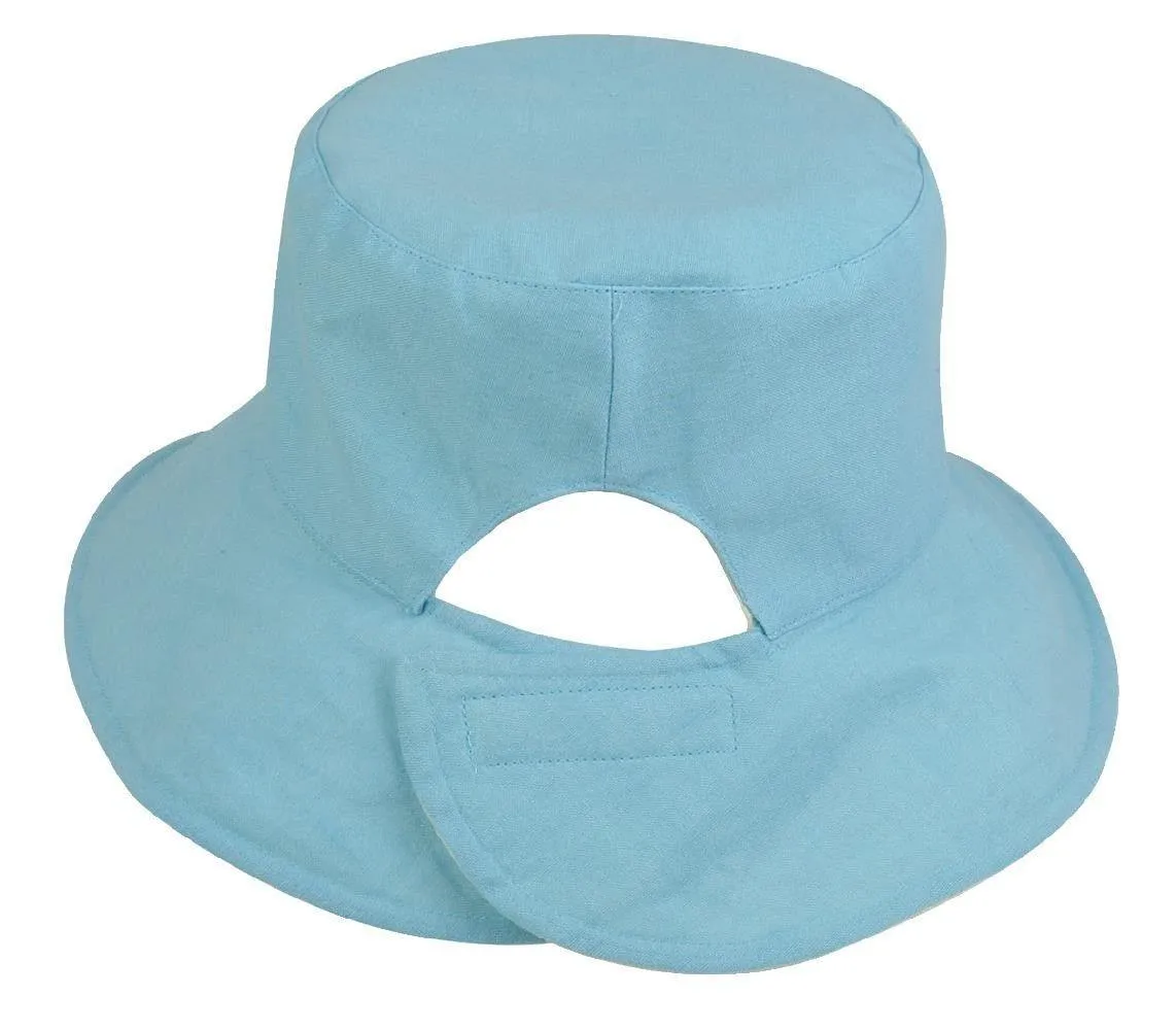 1 Dozen Ponytail Reversible Bucket Caps Hats Ramie Cotton Wholesale Bulk