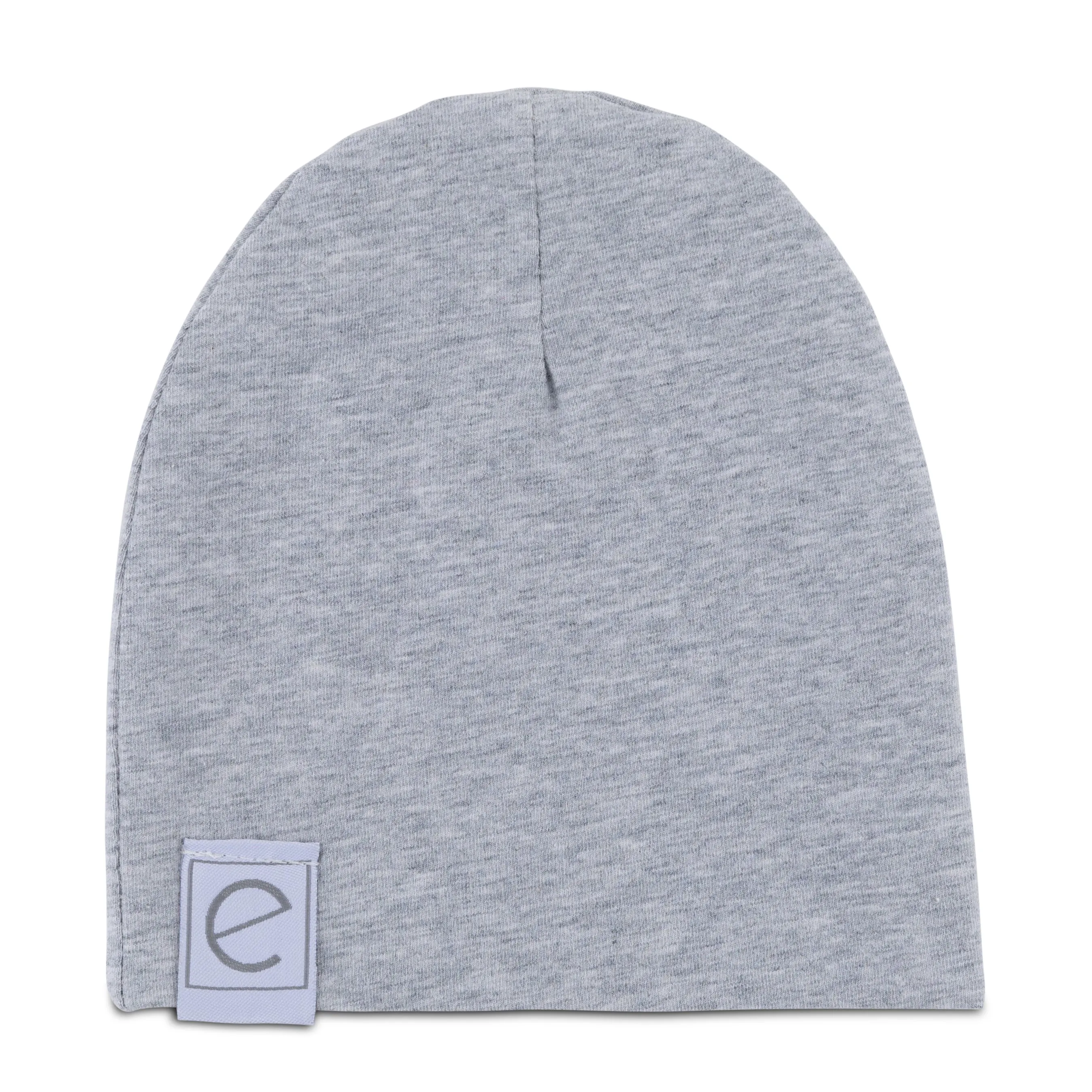 2 Pack Jersey Cotton Beanie Hat Set - Heather Grey & White
