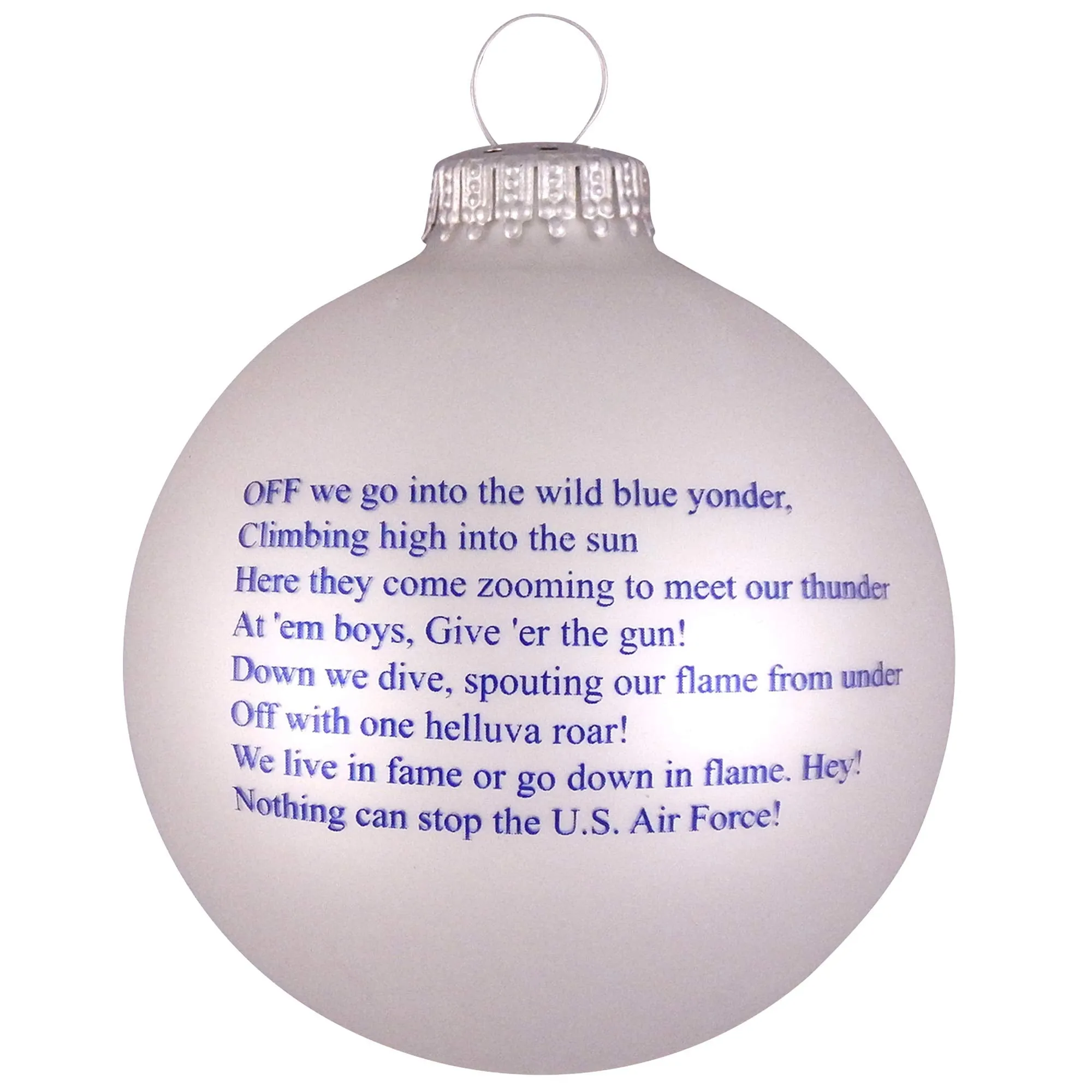 3 1/4" (80mm) Ball Ornaments, US Air Force, Silver Pearl, 1/Box, 12/Case, 12 Pieces