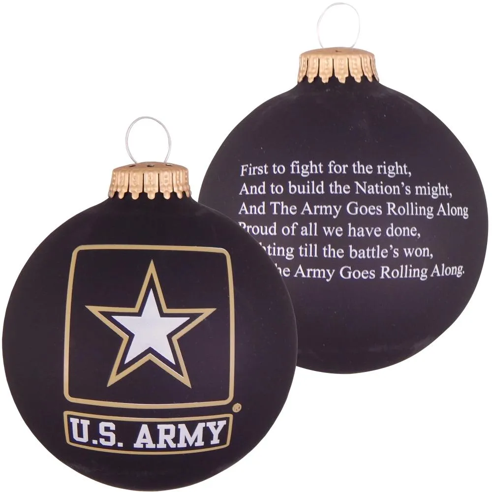 3 1/4" (80mm) Ball Ornaments, US Army, Ebony Velvet, 1/Box, 12/Case, 12 Pieces
