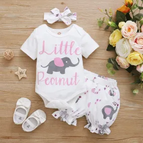3-piece Romper & Headband & Shorts for Baby Girl