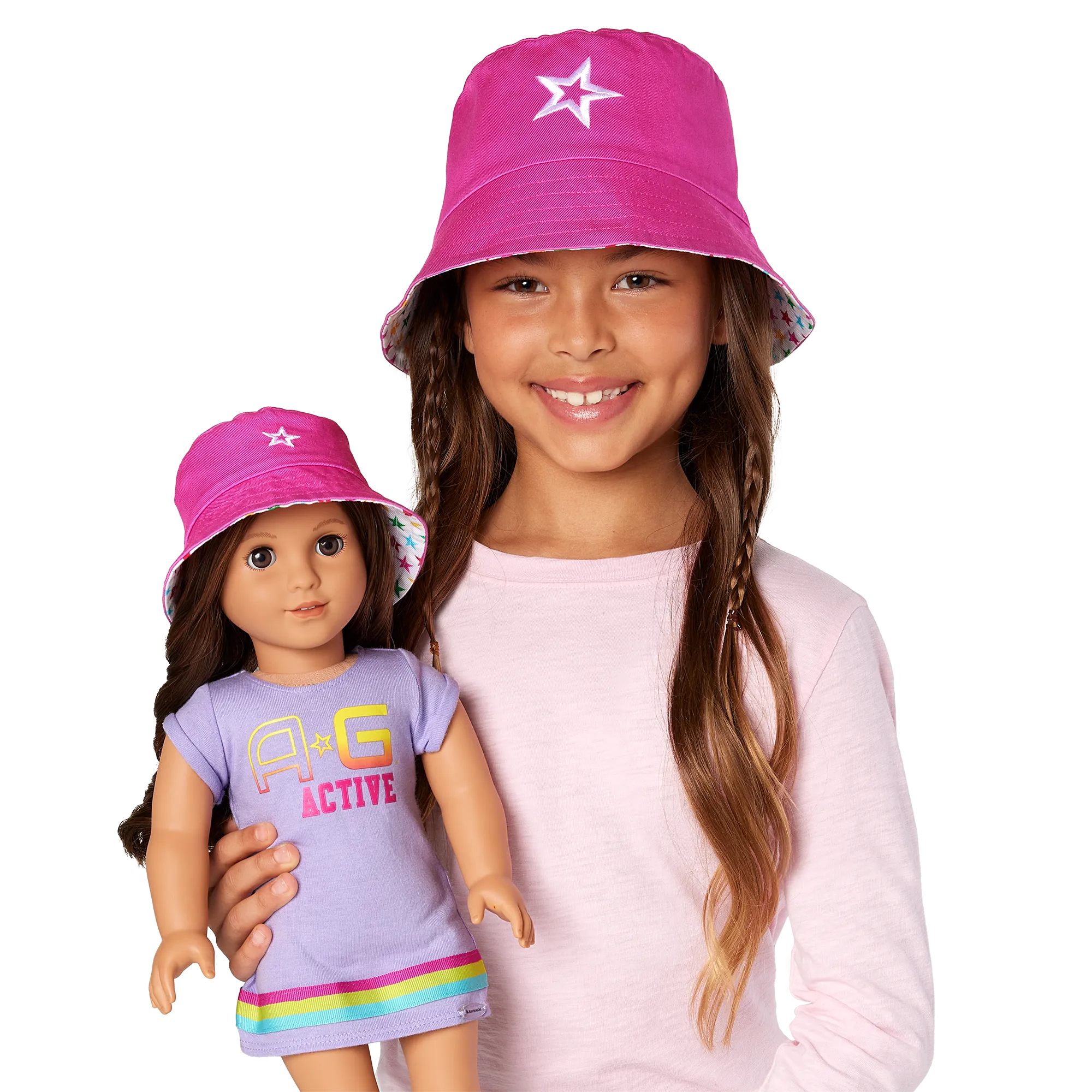 AG™ Star Bucket Hat Set for Girls & Dolls
