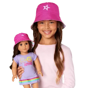 AG™ Star Bucket Hat Set for Girls & Dolls