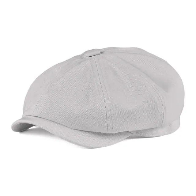 Aidase Newsboy Cap Men's Twill Cotton Eight Panel Hat Women's Baker Boy Caps Retro Big Large Hats Male Boina Black Beret