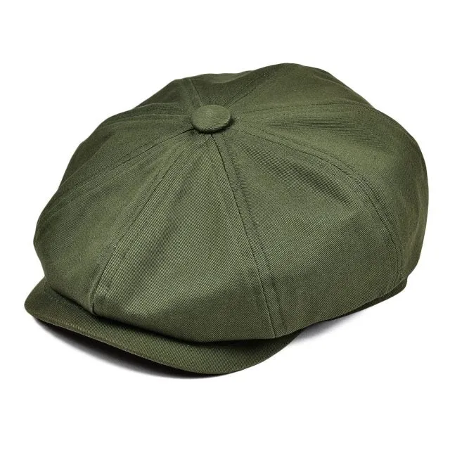 Aidase Newsboy Cap Men's Twill Cotton Eight Panel Hat Women's Baker Boy Caps Retro Big Large Hats Male Boina Black Beret