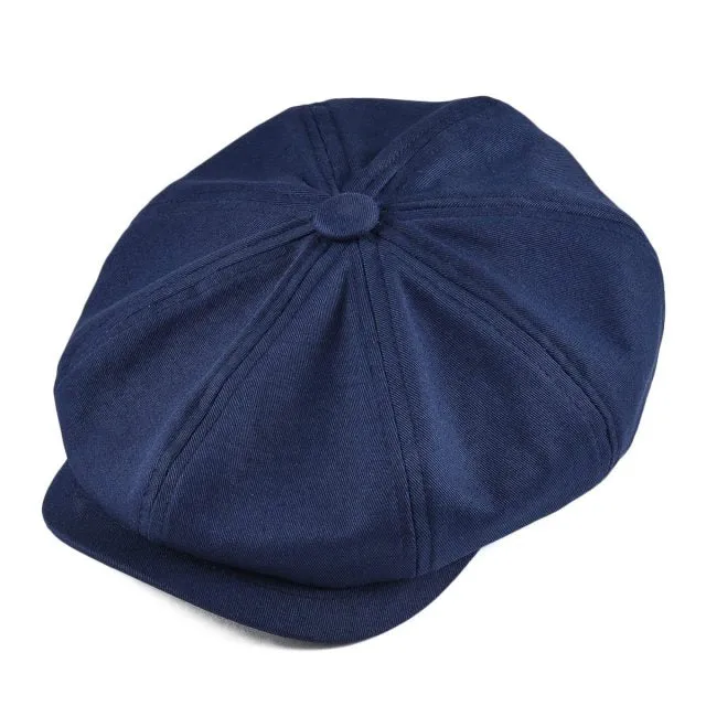Aidase Newsboy Cap Men's Twill Cotton Eight Panel Hat Women's Baker Boy Caps Retro Big Large Hats Male Boina Black Beret