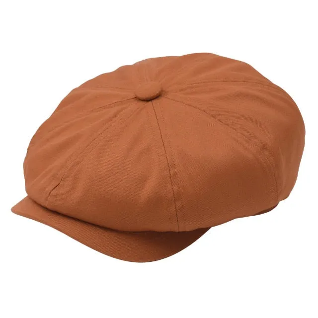 Aidase Newsboy Cap Men's Twill Cotton Eight Panel Hat Women's Baker Boy Caps Retro Big Large Hats Male Boina Black Beret