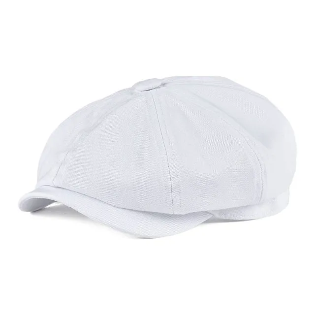 Aidase Newsboy Cap Men's Twill Cotton Eight Panel Hat Women's Baker Boy Caps Retro Big Large Hats Male Boina Black Beret