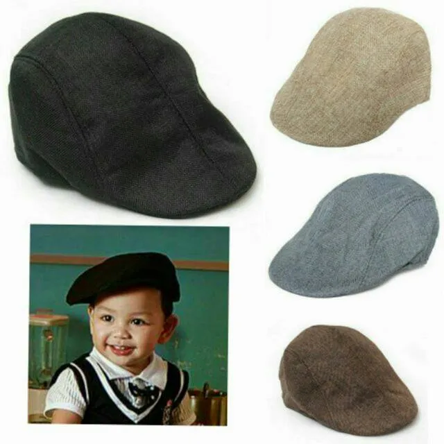 Baby Kids Retro Baker Boy, Country Golf Hat, Flat Cap, Palos