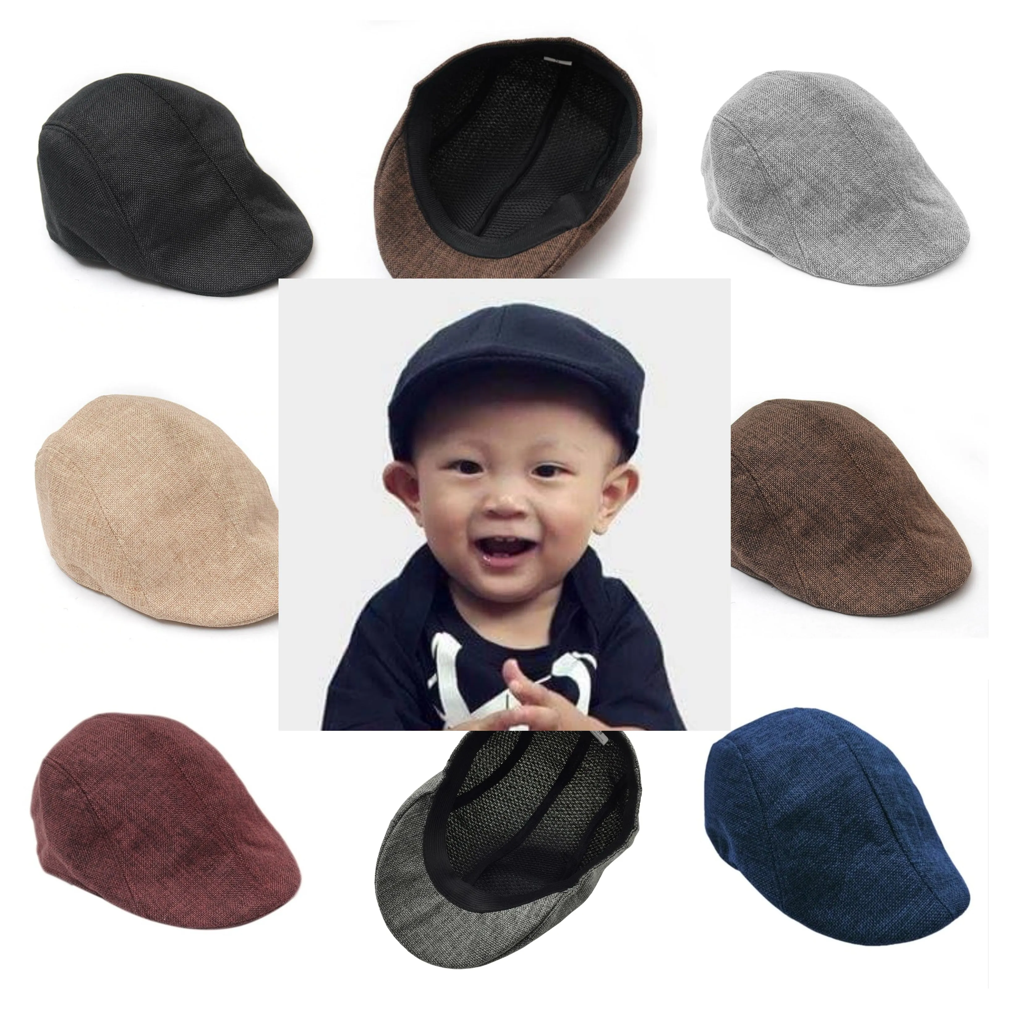 Baby Kids Retro Baker Boy, Country Golf Hat, Flat Cap, Palos