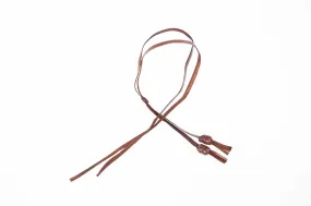 Badgery Kangaroo Leather Flat Chin Strap - Brown