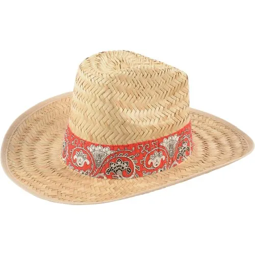Bandanna High Crown Cowboy Costume Hat (Assorted Styles)