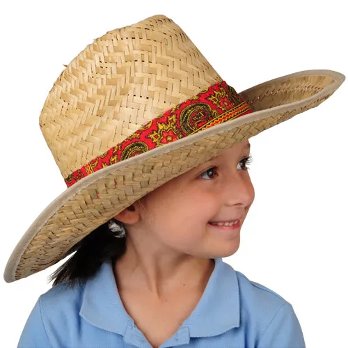 Bandanna High Crown Cowboy Costume Hat (Assorted Styles)