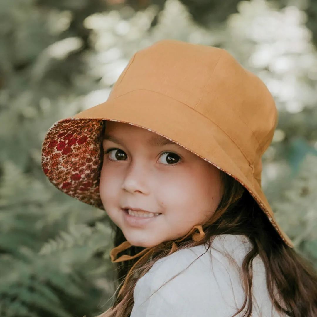 Bedhead Hats Wanderer Girls Reversible Panelled Bucket Sun Hat - Melody / Maize