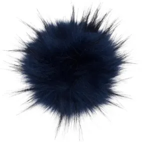 Big Faux Fox Fur Bobbl - Blue