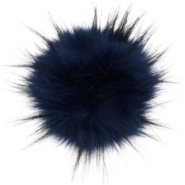 Big Faux Fox Fur Bobbl - Blue