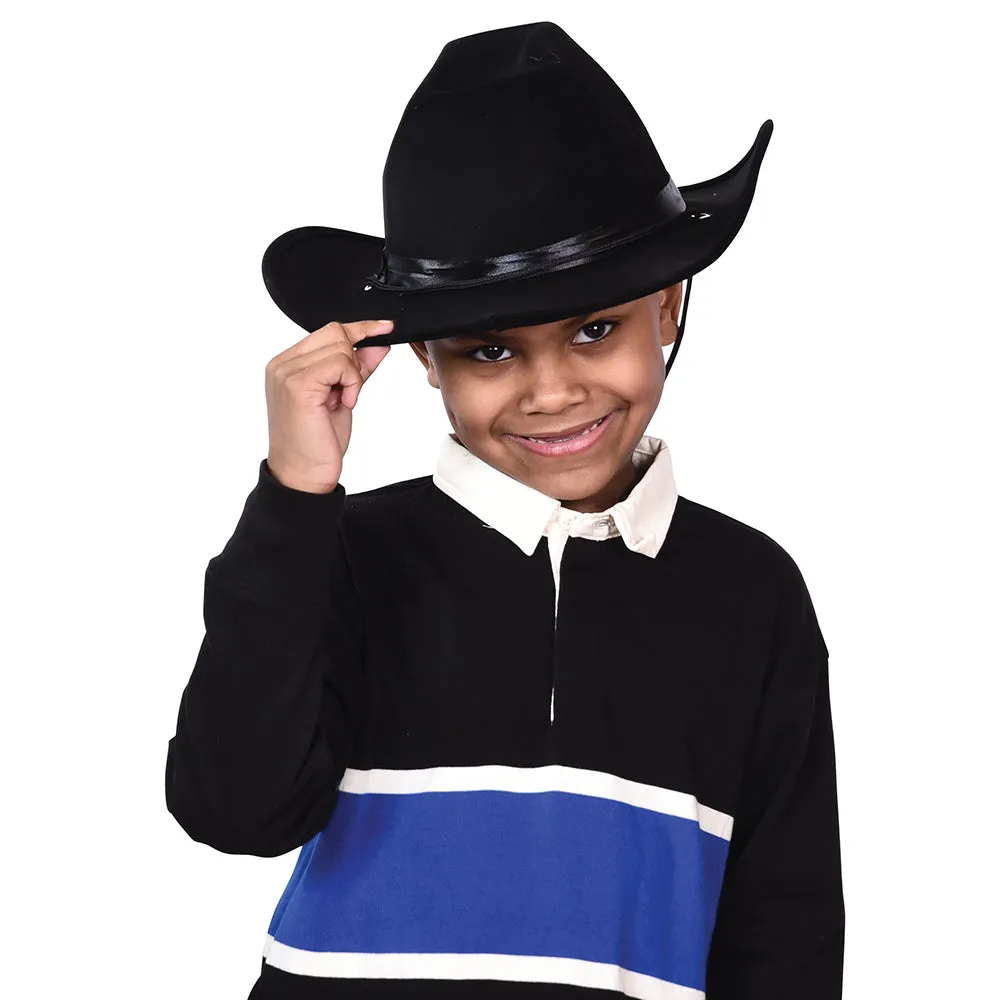 Black Foam Felt Cowboy Costume Hat