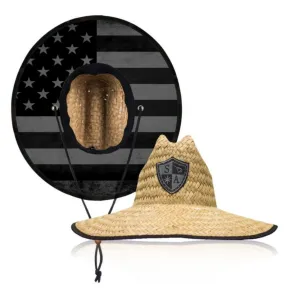 Blackout Flag Under Brim Straw Hat