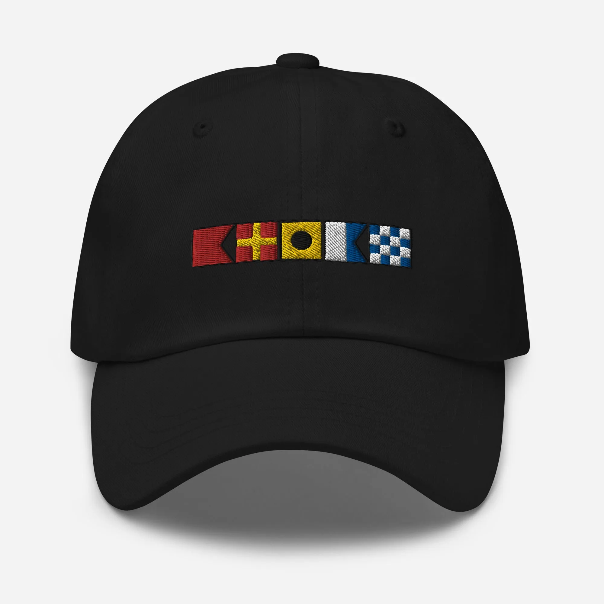 BRIAN spelled out with nautical signal flags dad hat, Personalized semaphore flags cap