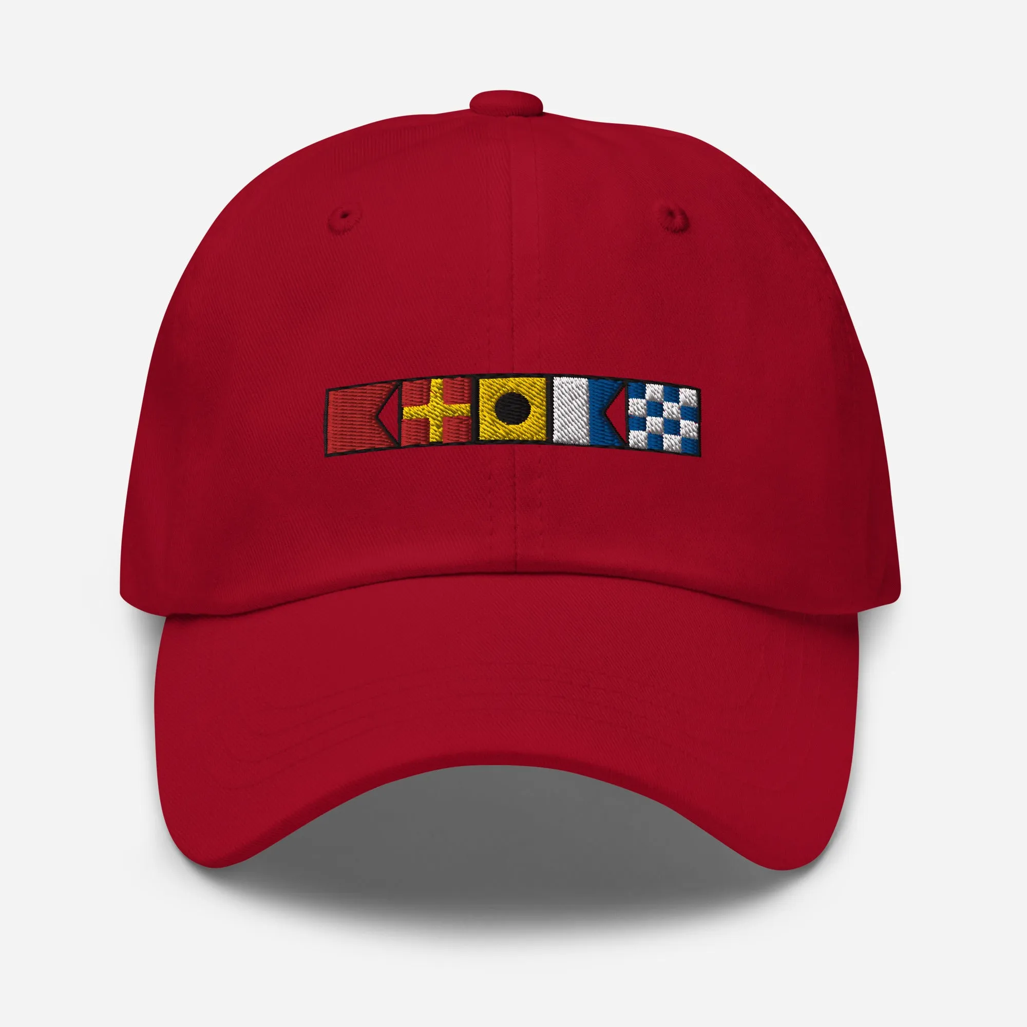 BRIAN spelled out with nautical signal flags dad hat, Personalized semaphore flags cap
