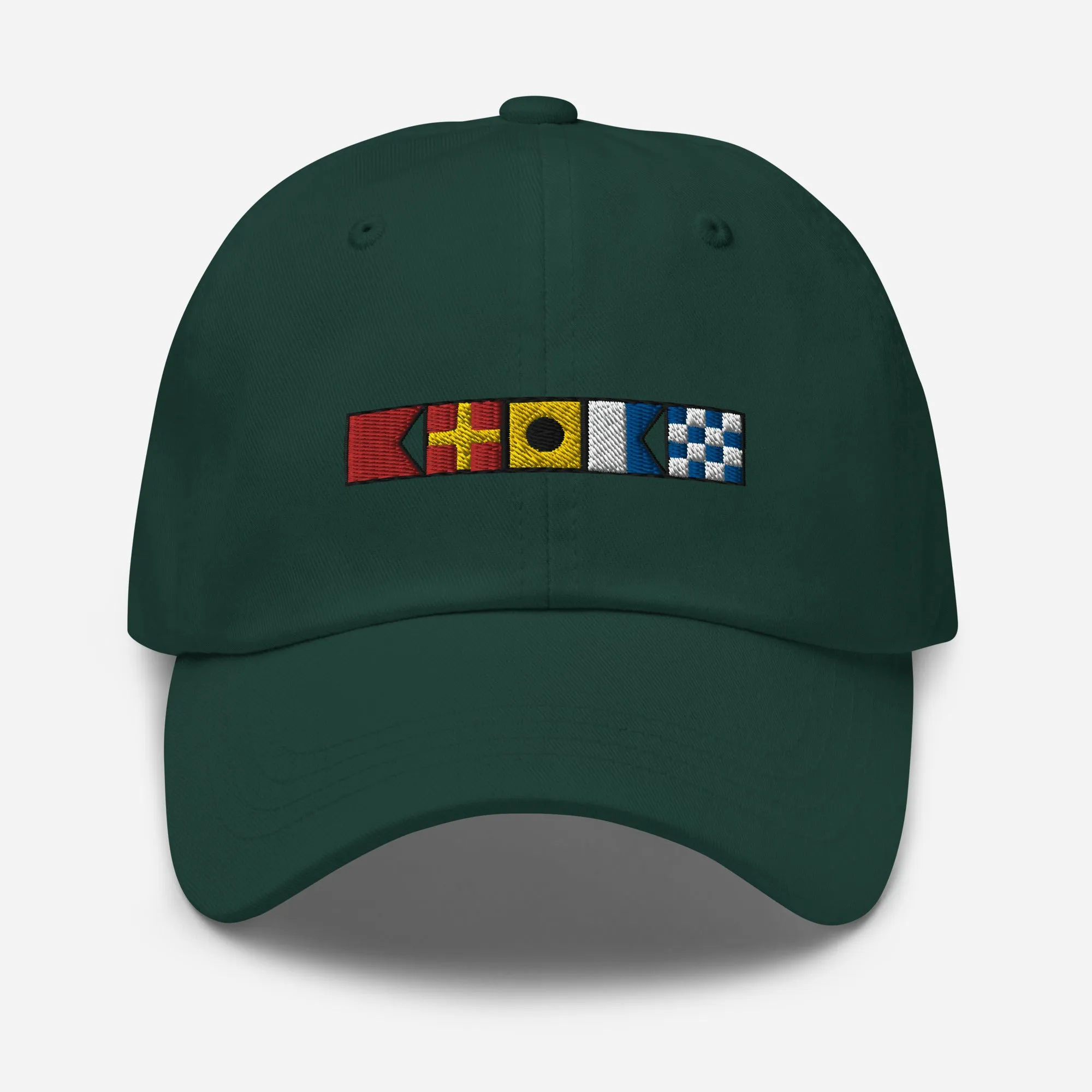 BRIAN spelled out with nautical signal flags dad hat, Personalized semaphore flags cap