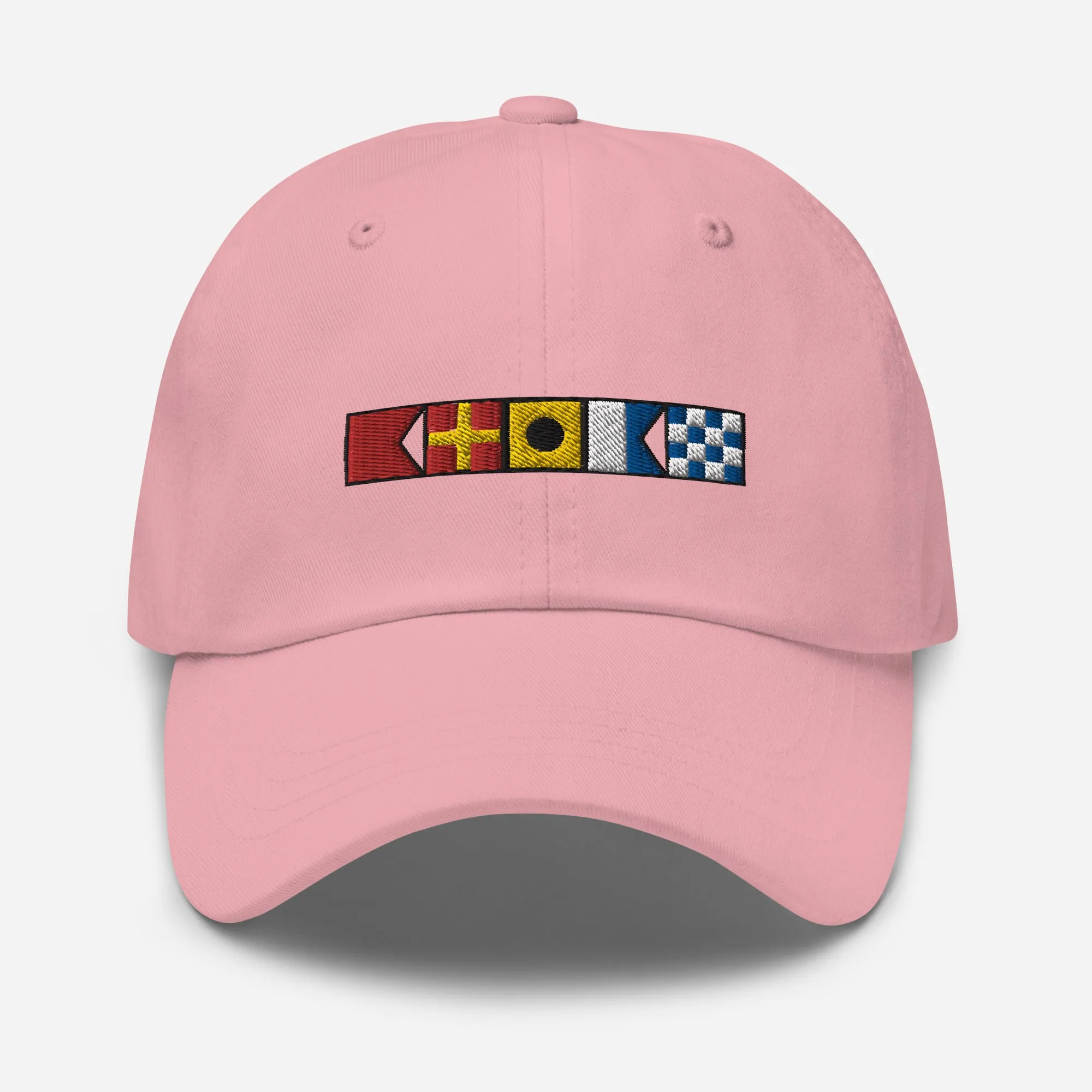 BRIAN spelled out with nautical signal flags dad hat, Personalized semaphore flags cap