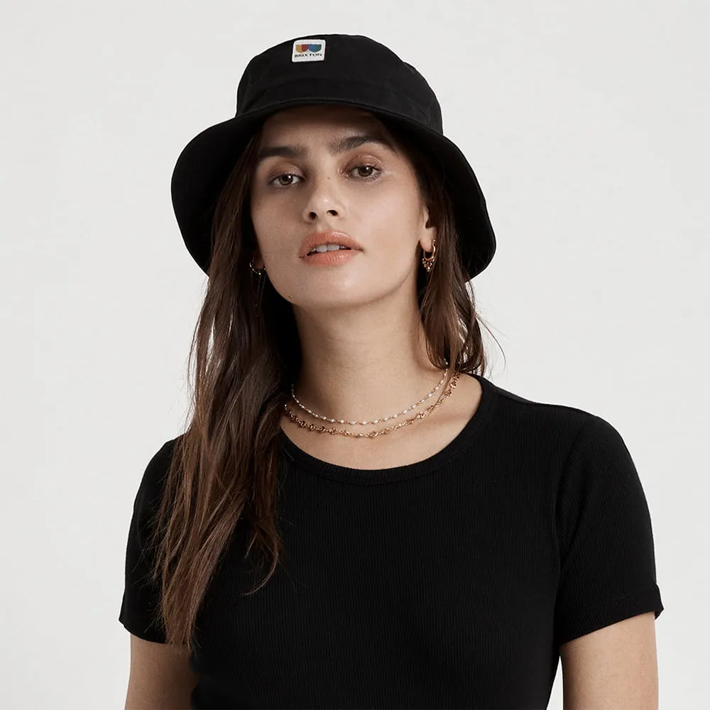 Brixton Hats Alton Packable Cotton Twill Bucket Hat - Black
