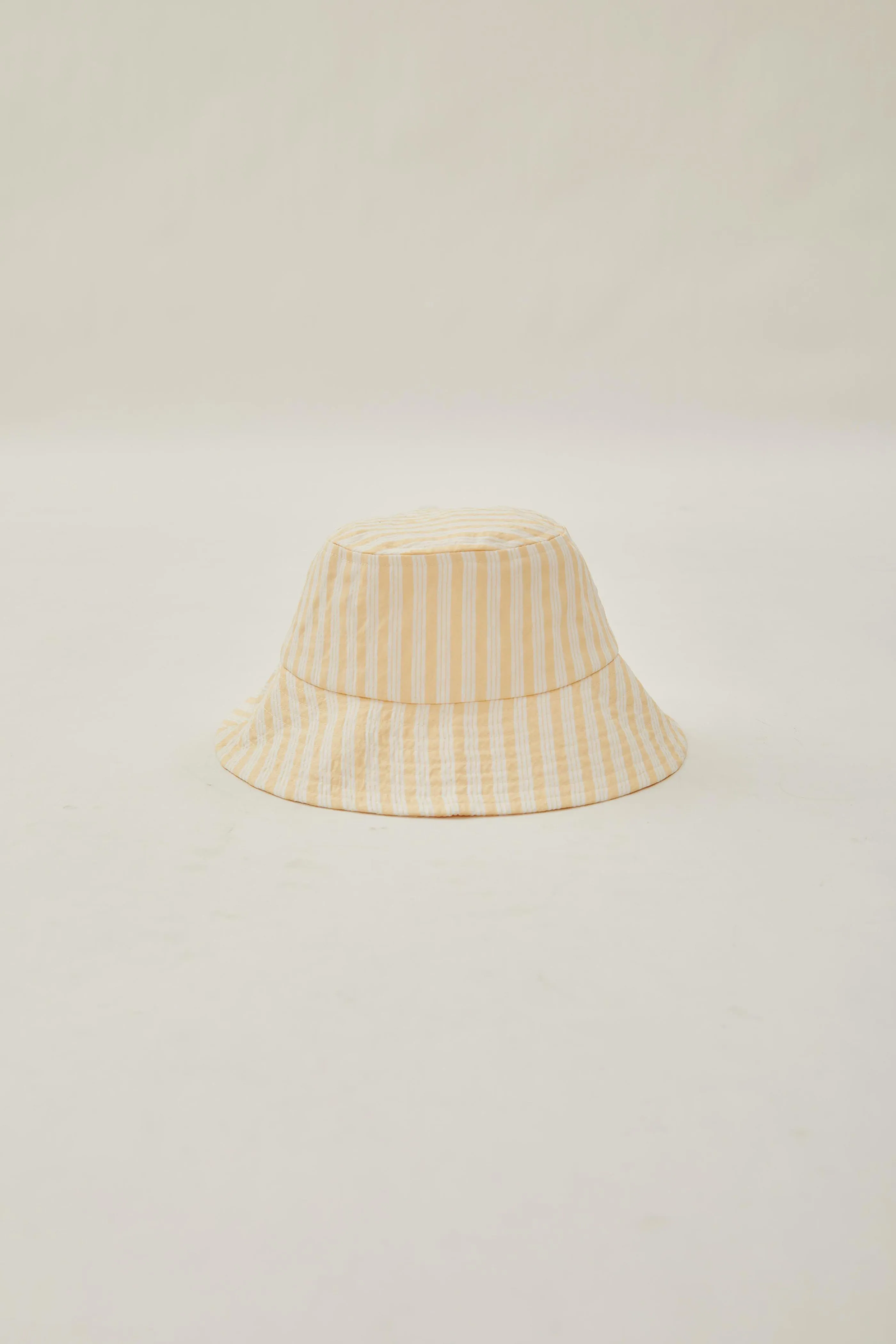 Bucket Hat in Stripe Yellow