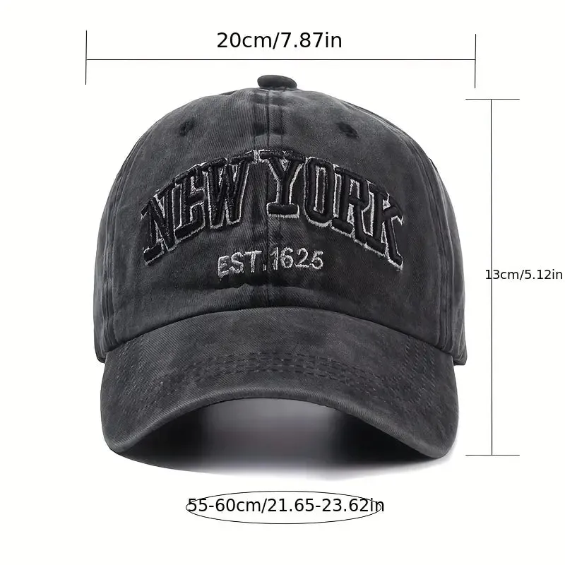 Caps Unisex "New York" Washed Denim Baseball Cap