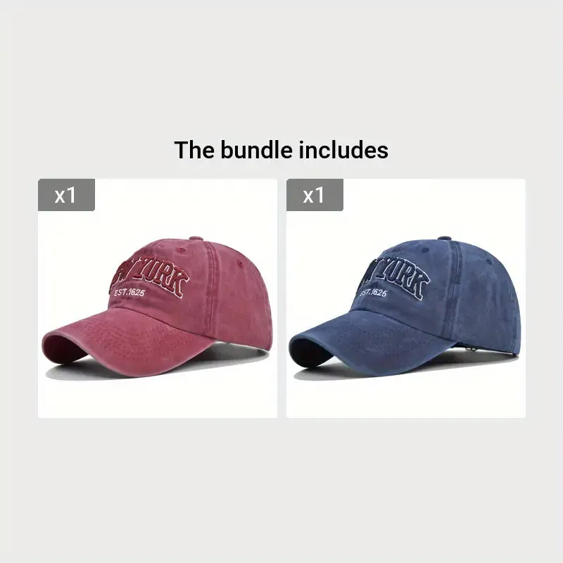 Caps Unisex "New York" Washed Denim Baseball Cap