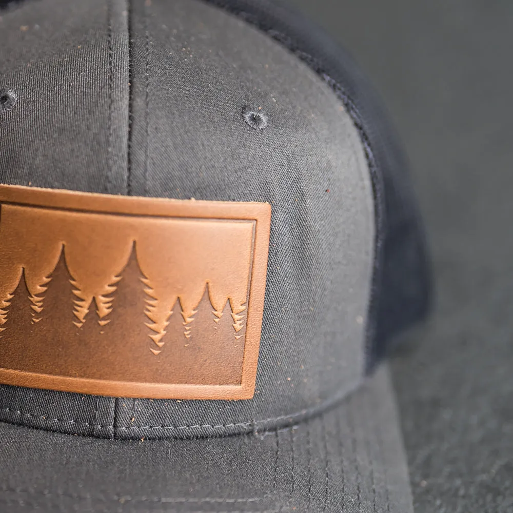 Cheery Mishaps - Leather Patch Performance Style Trucker Hats - 30  Stamp Design Options