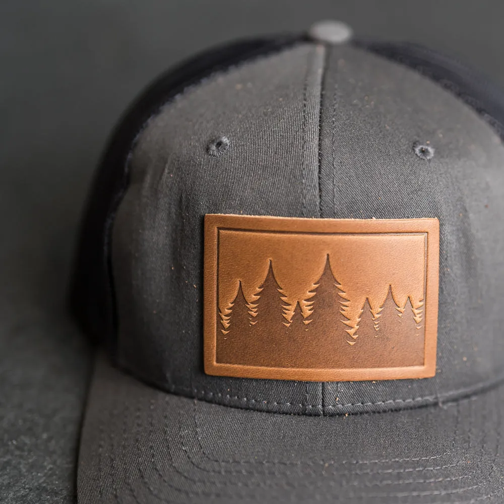 Cheery Mishaps - Leather Patch Performance Style Trucker Hats - 30  Stamp Design Options
