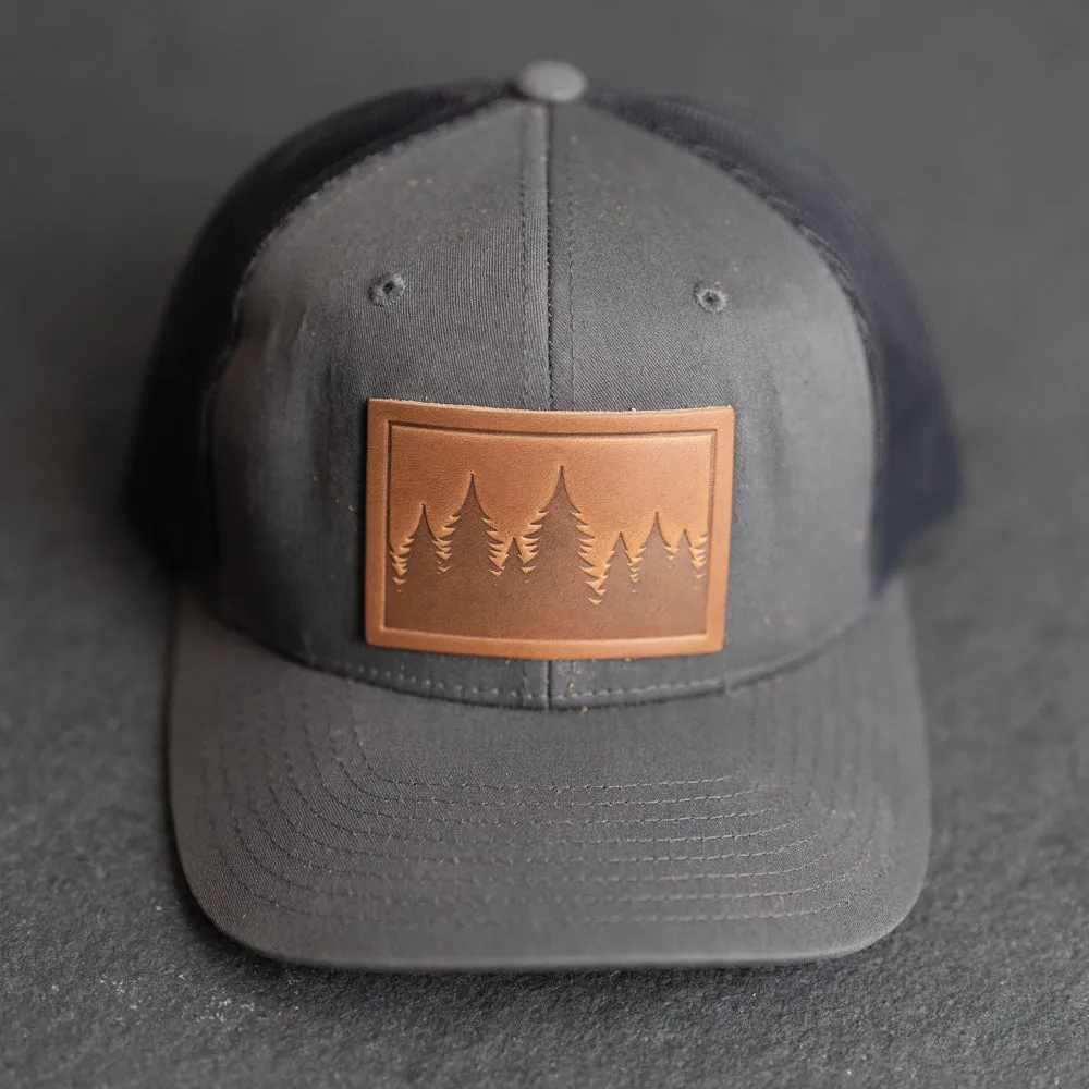 Cheery Mishaps - Leather Patch Performance Style Trucker Hats - 30  Stamp Design Options