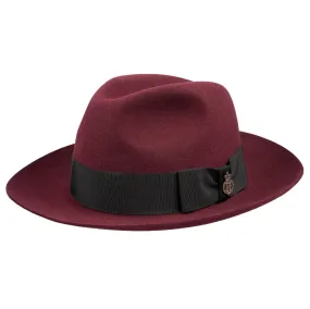 CHRISTYS' Classic Fur Felt Fedora Hat - Red Wine