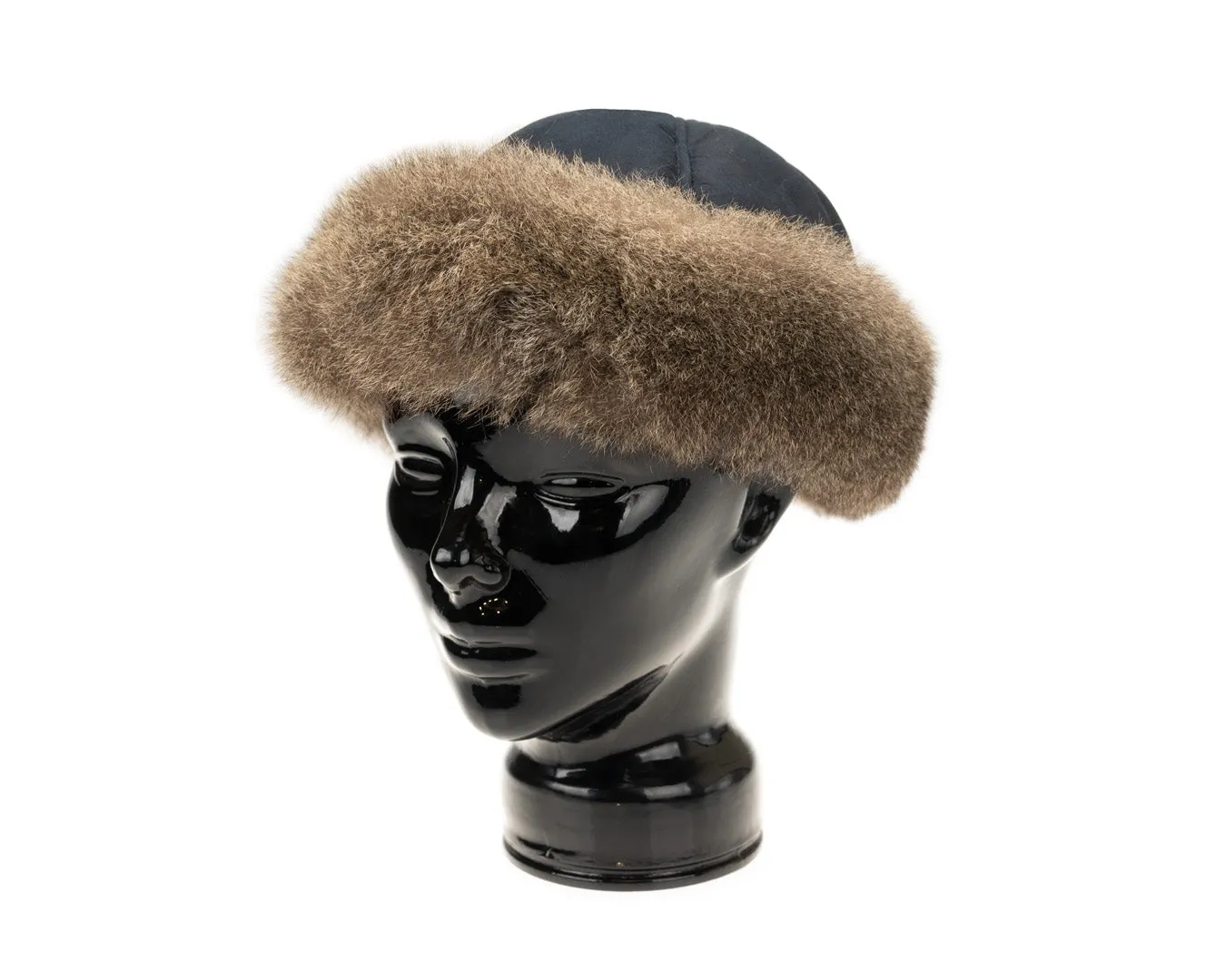 Classic Grey Fur Hat | Blue Crown