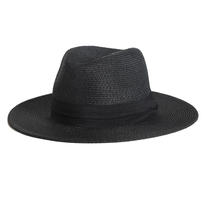 Classic Jazz Style Wide Brim Panama Summer Straw Hats