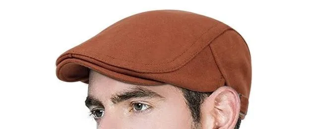 Cotton British Vintage Flat Caps/ Gatsby Beret Solid Gray Black for All Seasons
