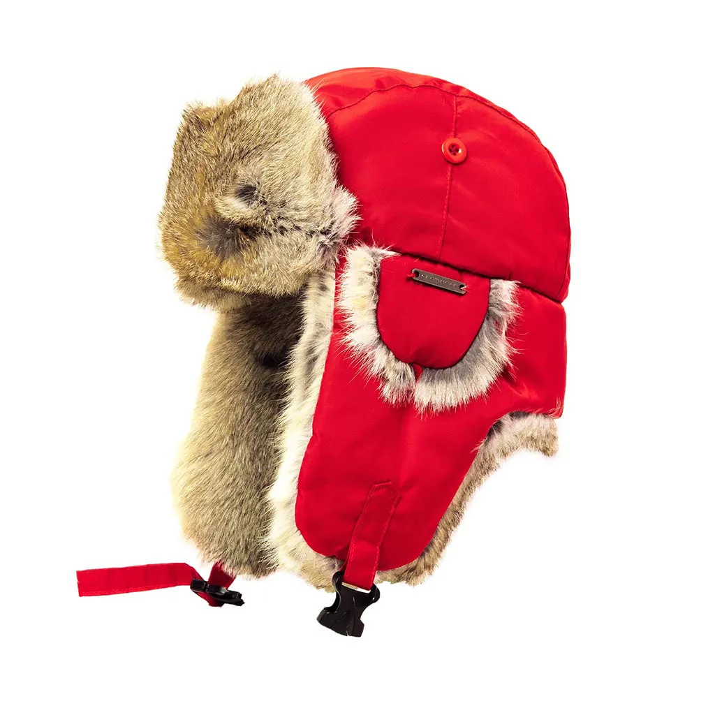 Crown Cap Taslan Rabbit Fur Aviator Hat