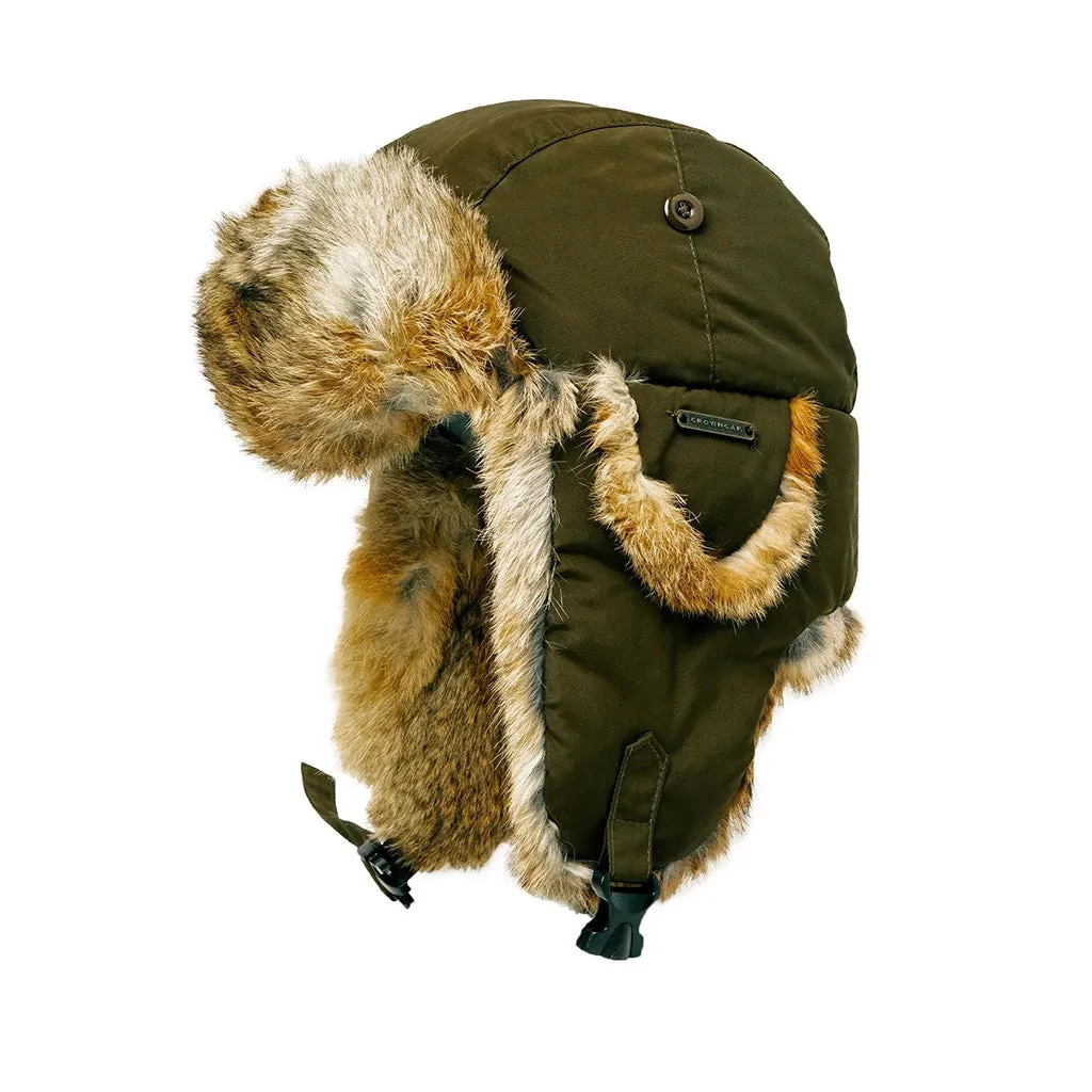 Crown Cap Taslan Rabbit Fur Aviator Hat