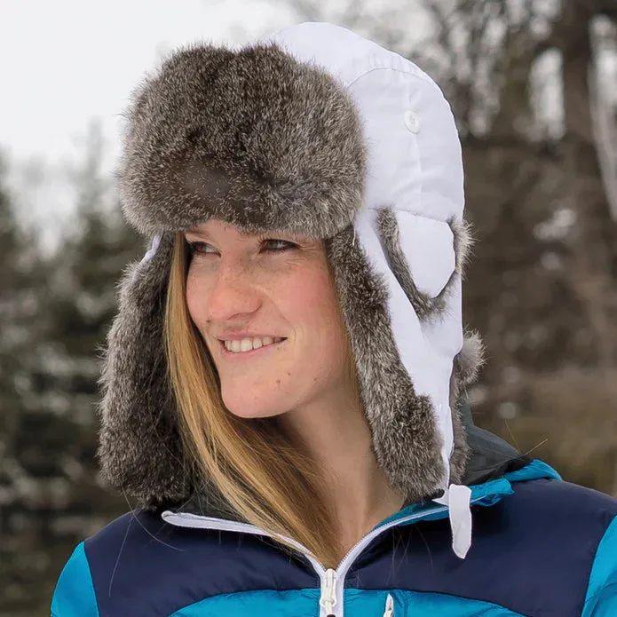Crown Cap Taslan Rabbit Fur Aviator Hat