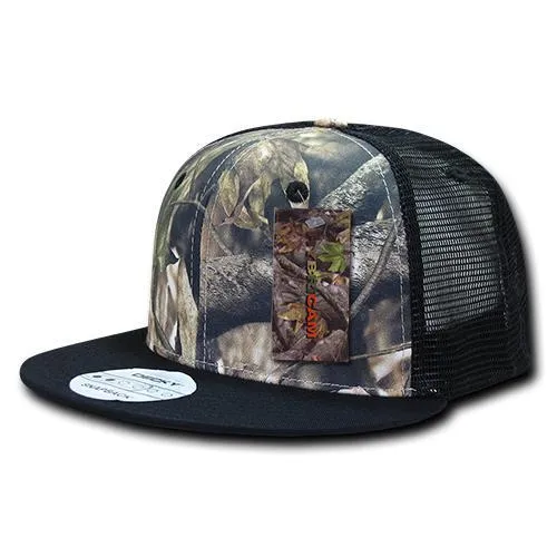 Decky 1127 HybriCam Trucker Cap, 6 Panel Camo Flat Bill Hat - CASE Pricing