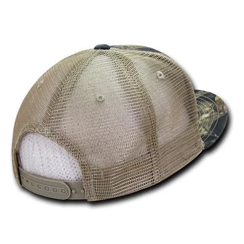 Decky 1127 HybriCam Trucker Cap, 6 Panel Camo Flat Bill Hat - CASE Pricing