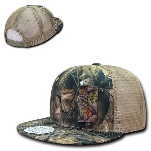 Decky 1127 HybriCam Trucker Cap, 6 Panel Camo Flat Bill Hat - CASE Pricing