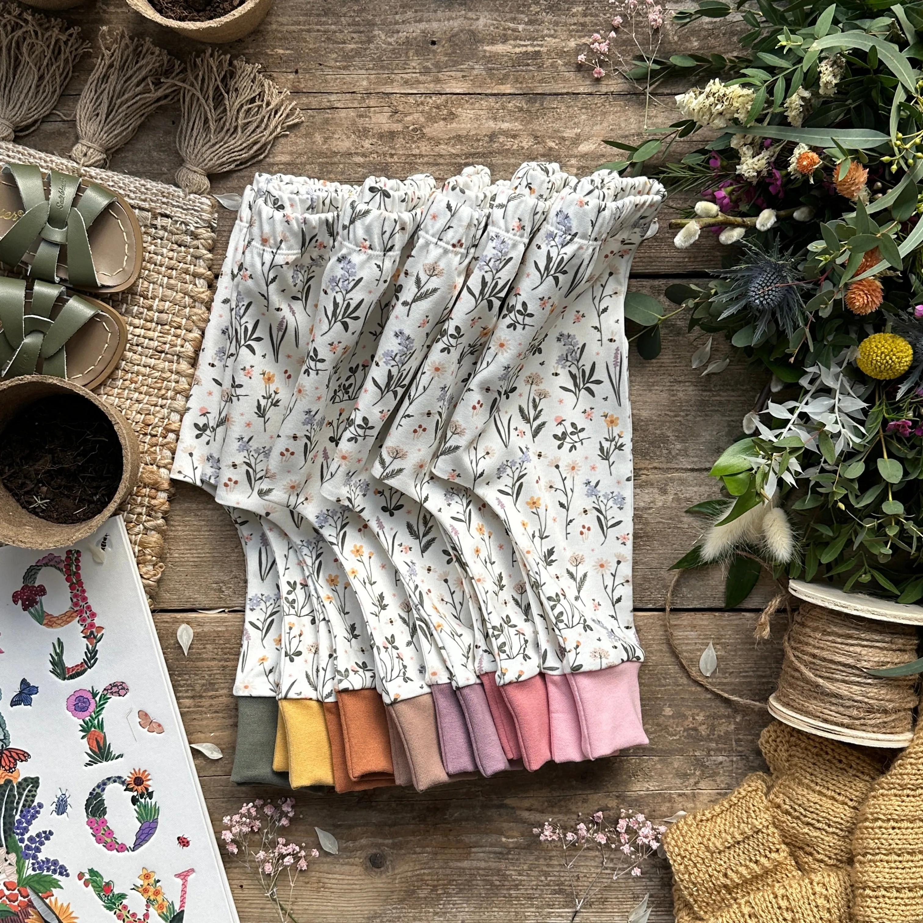 Ditsy Meadow Footed Romper