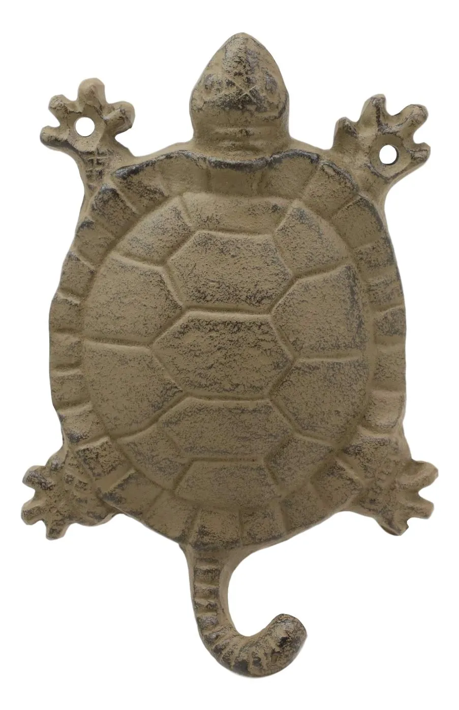 Ebros 5.75"H Ocean Sea Turtle Cast Iron Rustic Wall Coat Keys Leashes Hats (2)