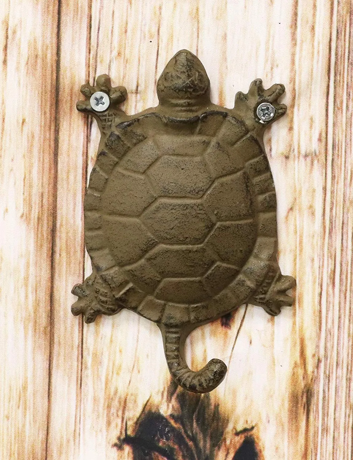 Ebros 5.75"H Ocean Sea Turtle Cast Iron Rustic Wall Coat Keys Leashes Hats (2)