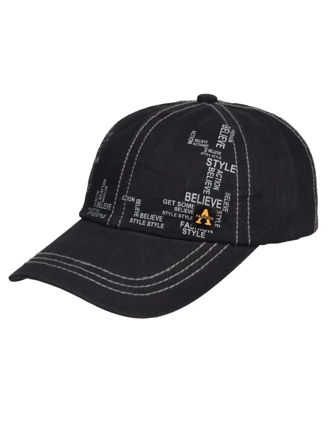 Fabseasons Solid Brushed Black Color Cotton Cap