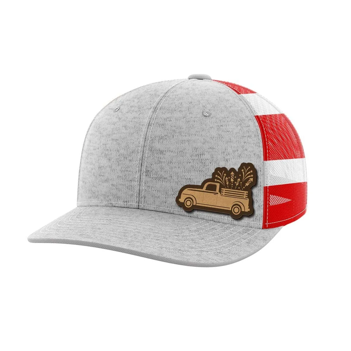 Fireworks Truck Leather Patch Hat