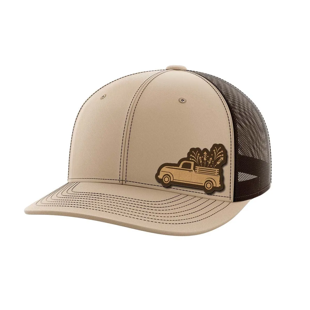 Fireworks Truck Leather Patch Hat